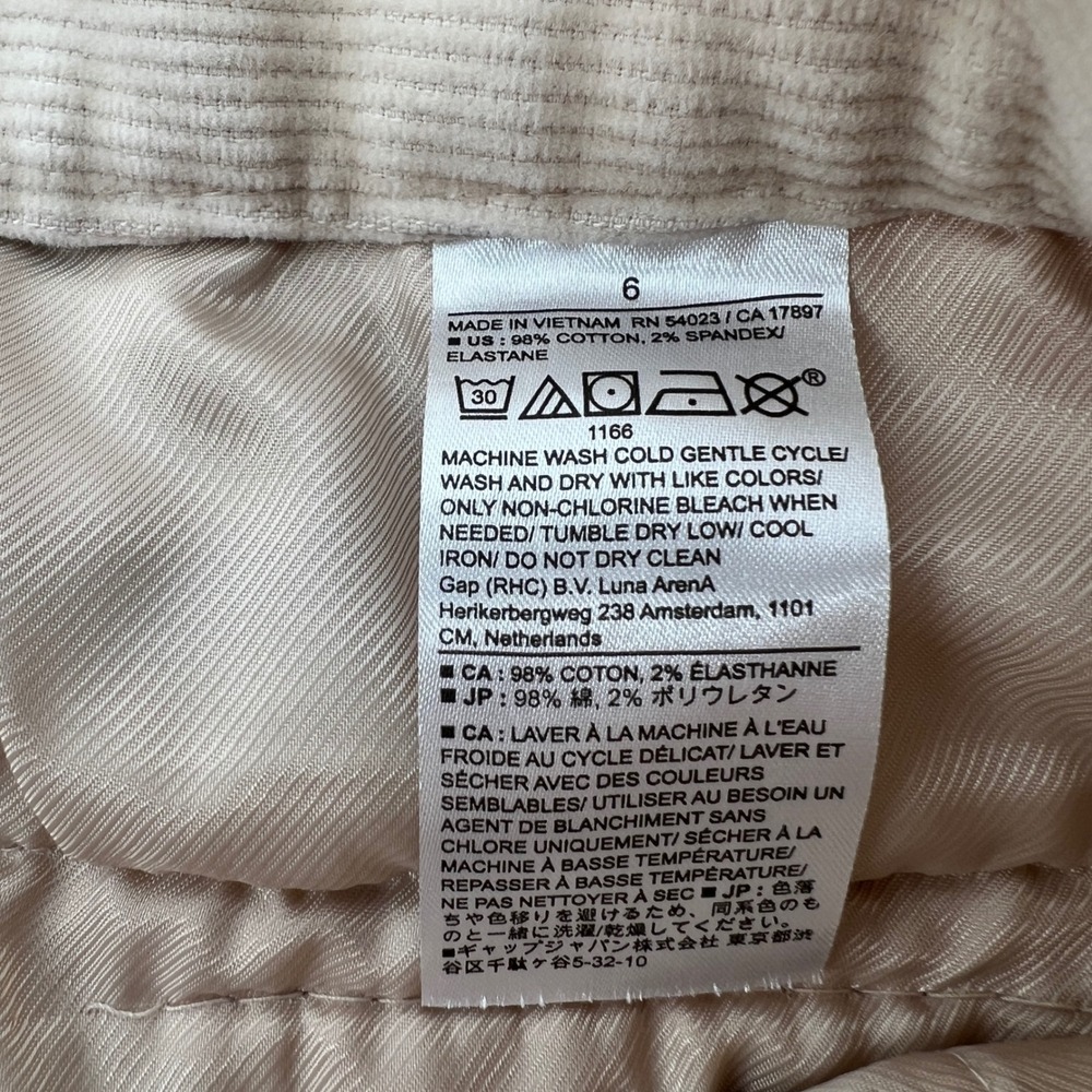 Banana Republic Womens Tan Corduroy Straight Trouser Pants Beige Size 6 Stretch - Picture 4 of 7